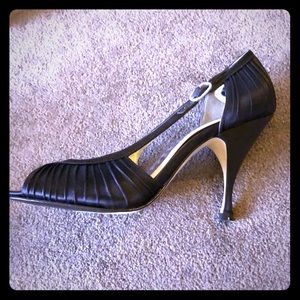 daniblack Brown Satin Heels